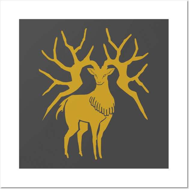 Golden Deer House Wall Art by moonfist